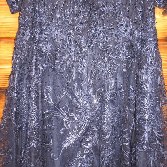 Mac Duggal 20287 Embellished Cold Shoulder Sweetheart A Line Gown Blue - Picture 13 of 16